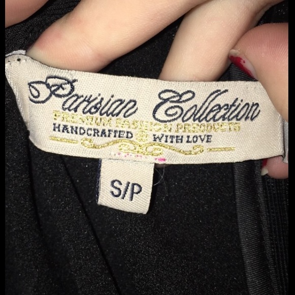 Parisian collection black crop top w/ gold strings - Picture 2 of 3